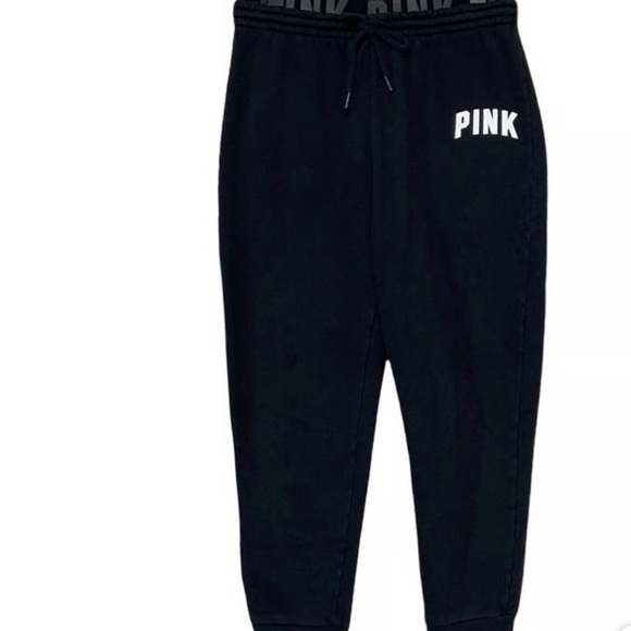 Pink Victoria’s Secret black joggers - Picture 2 of 10